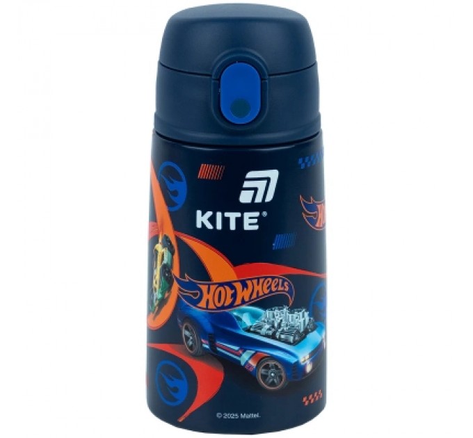 Kite Поїльник-непроливайка Kite Hot Wheels термос з трубочкою 400 мл (HW25-1261)