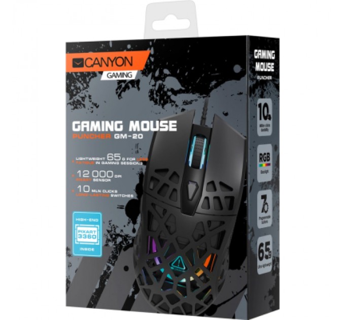 Canyon Мишка Canyon Puncher GM-20 USB Black (CND-SGM20B)