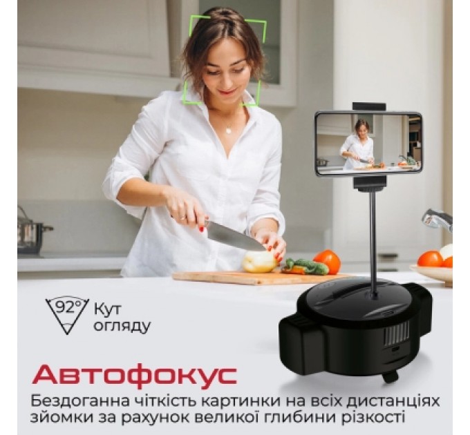 Promate Веб-камера Promate Vision-HD з функцією гучного зв'язку Black (vision-hd.black)