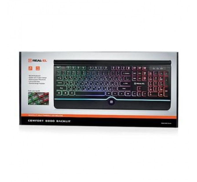Клавіатура REAL-EL 8000 Comfort Backlit Black