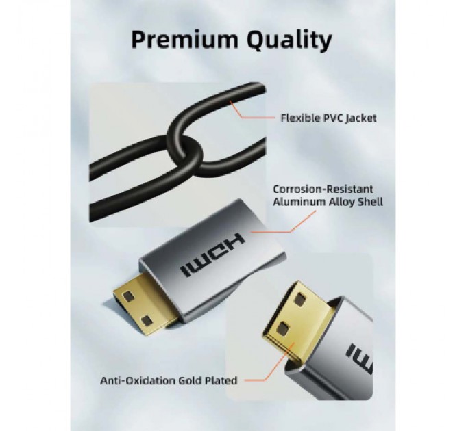 Cabletime Кабель мультимедійний HDMI mini M to HDMI M 3.0m 8K60Hz Cabletime (CA915866)