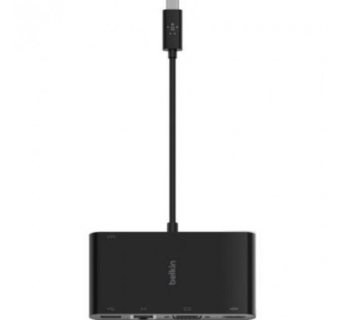 Концентратор Belkin USB-C - Ethernet, HDMI, VGA, USB-A, 100W PD, black (AVC004BTBK)