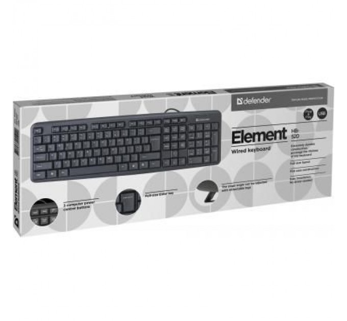 Клавіатура Defender Element HB-520 USB UKR Black (45529)