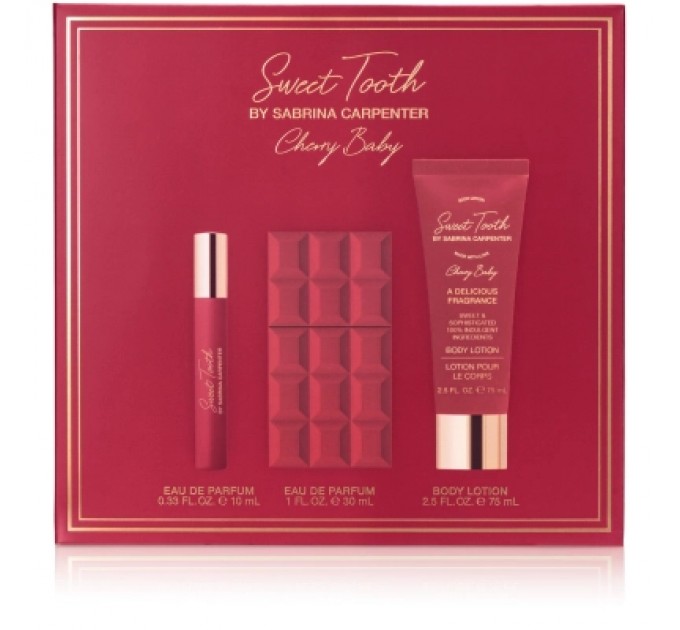 Sabrina Carpenter Набір косметики Sabrina Carpenter Cherry Baby Парфумована вода 30 мл + Мініатюра 10 мл + Лосьйон для тіла 30 мл (810023679806)