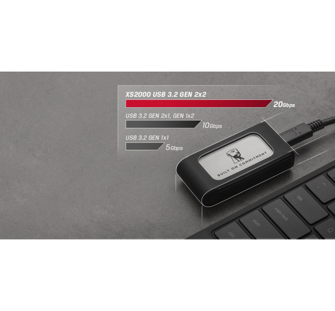 Kingston Накопичувач зовнішній SSD Portable USB 1.0ТB Kingston XS2000 BoC Silver (SXS2000/1000GA)