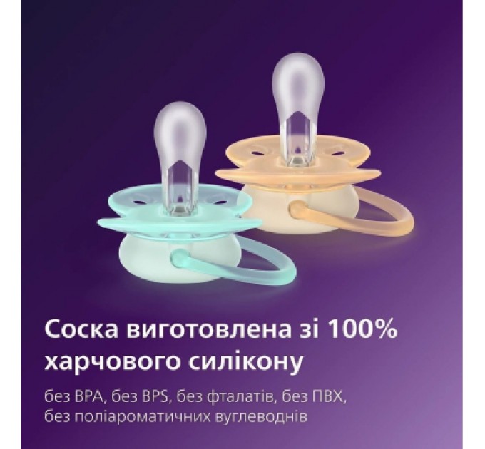 Philips AVENT Пустушка Philips AVENT Ultra Soft 0-6 місяців 2 шт (SCF091/41)