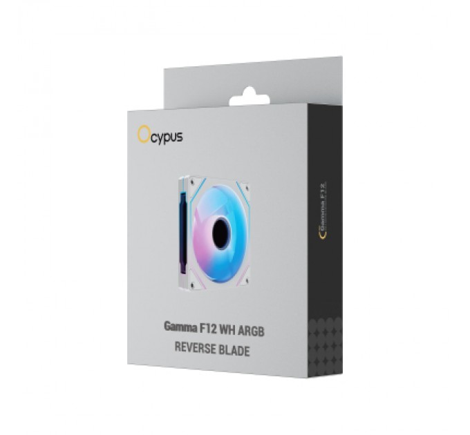 OCYPUS Кулер до корпусу OCYPUS GAMMA F12 WH ARGB REVERSE BLADE (GAMMA-F12-WH1AM01X-GL)