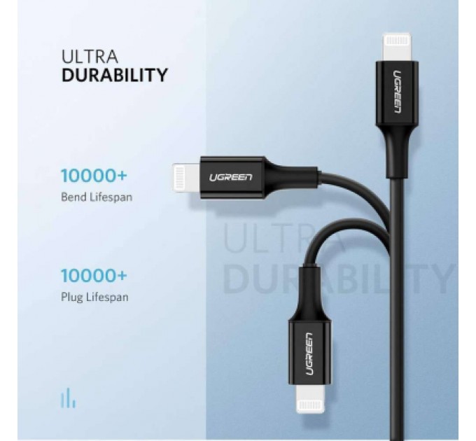 Ugreen Дата кабель USB-C to Lightning 1.0m US1713A Nickel Plating ABS Shell Black Ugreen (60751)