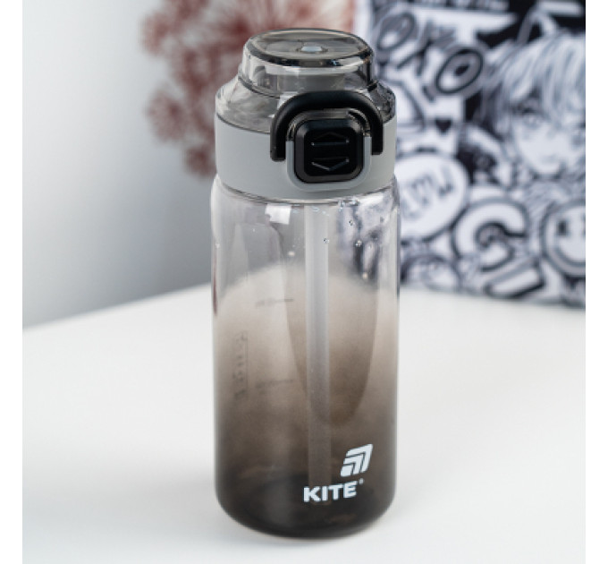 Kite Поїльник-непроливайка Kite 600 мл, чорна (K25-1212-1)