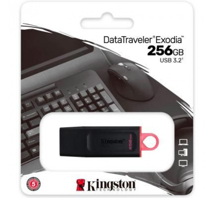 USB флеш накопичувач Kingston 256GB DataTraveler Exodia Black/Pink USB 3.2 (DTX/256GB)