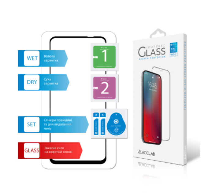 ACCLAB Скло захисне ACCLAB Full Glue Oppo A3x Black (1283126598890)