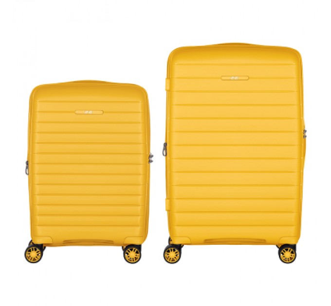 2E Набір валіз 2E Aero (M+S), бурштиново-жовті (2E-SPP-AERO-SET2-AY)