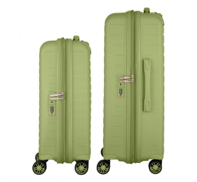 2E Набір валіз 2E Aero (M+S), оливково-зелені (2E-SPP-AERO-SET2-MG)