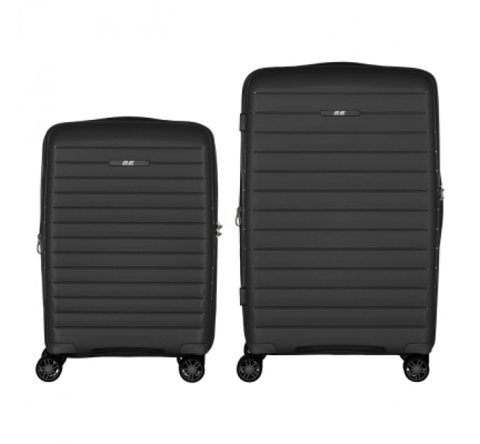 2E Набір валіз 2E Aero (M+S), чорні (2E-SPP-AERO-SET2-BK)