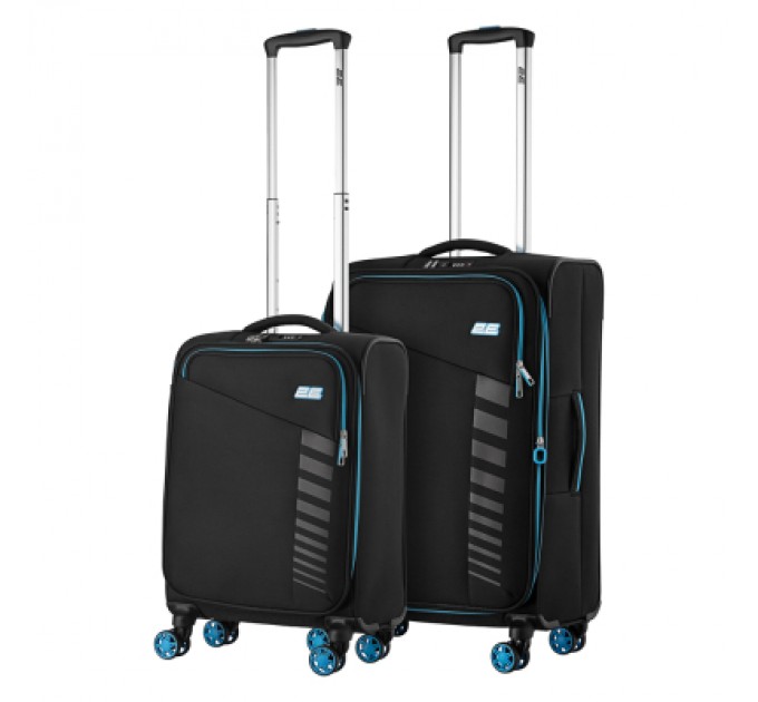 2E Набір валіз 2E Trek (M+S), чорні (2E-SPE-TREK-SET4-BK)