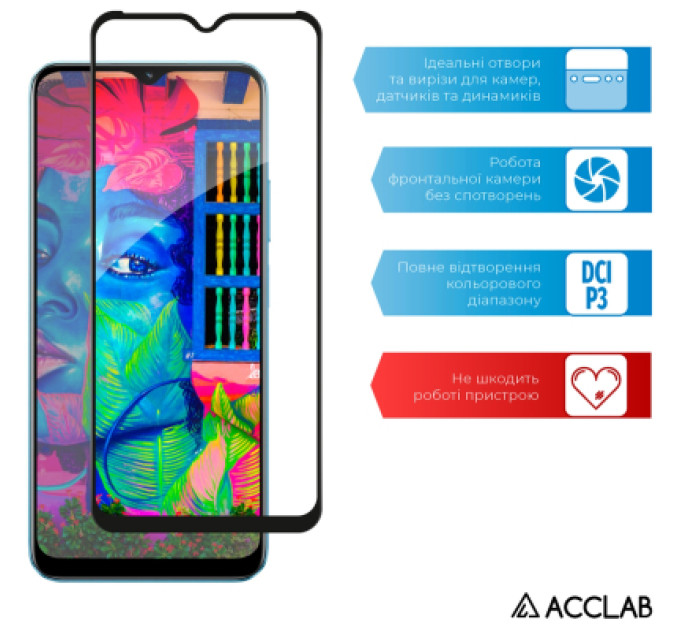 ACCLAB Скло захисне ACCLAB Full Glue Realme C30S Black (1283126551888)