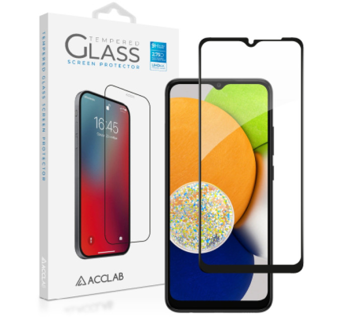 ACCLAB Скло захисне ACCLAB Full Glue Samsung A03 Black (1283126521621)
