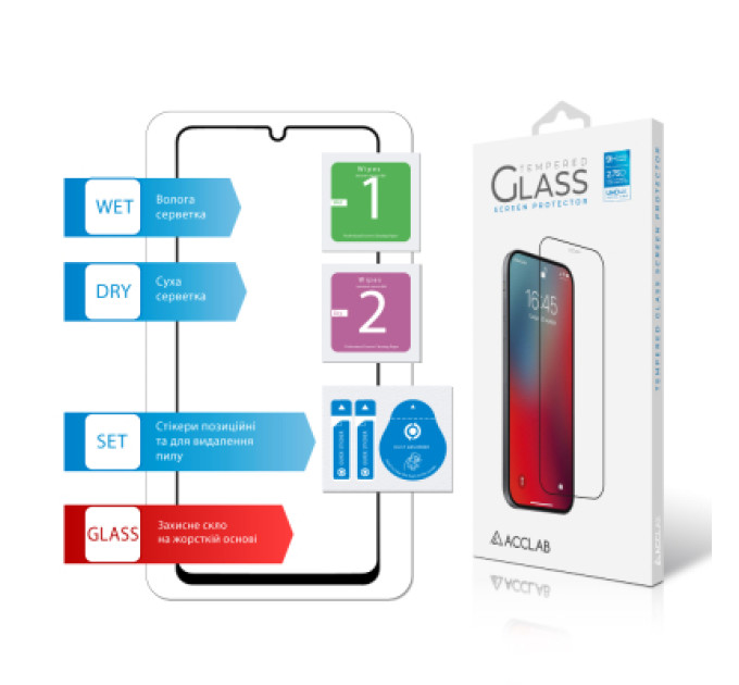 ACCLAB Скло захисне ACCLAB Full Glue Samsung A06 Black (1283126598814)