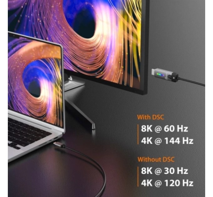 J5create Кабель мультимедійний USB-C to HDMI M 1.8m 8K 60Hz LED RGB J5create (JCC157-N)