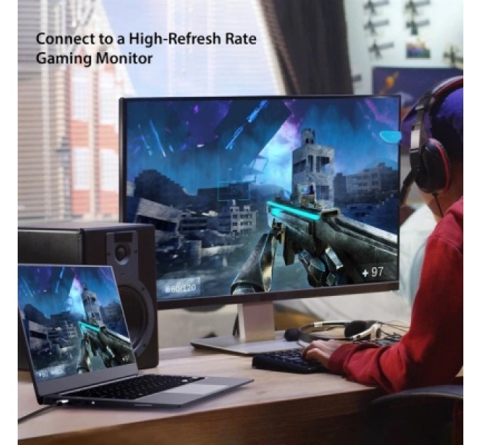 J5create Кабель мультимедійний USB-C to HDMI M 1.8m 8K 60Hz LED RGB J5create (JCC157-N)