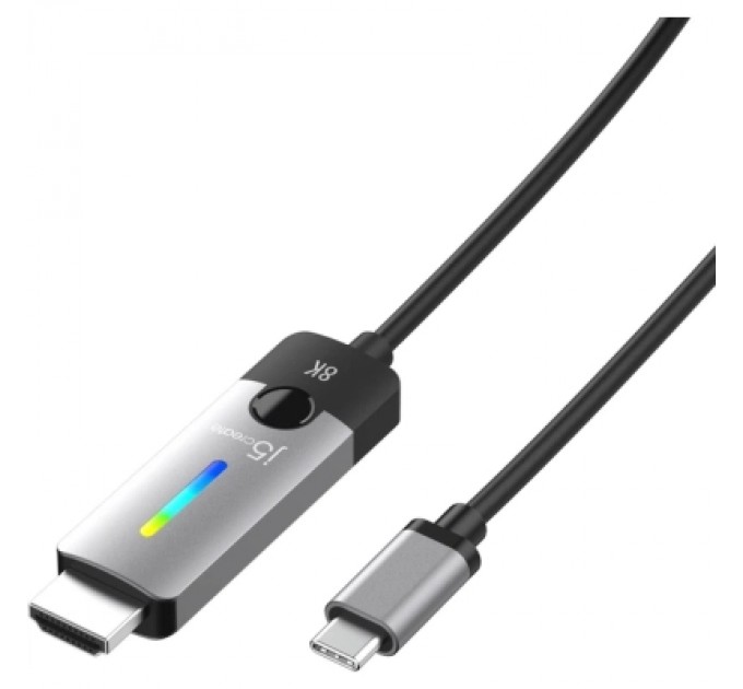 J5create Кабель мультимедійний USB-C to HDMI M 1.8m 8K 60Hz LED RGB J5create (JCC157-N)