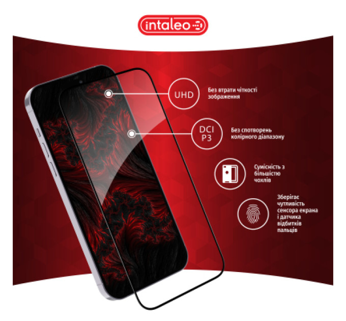 Intaleo Скло захисне Intaleo Full Glue Apple iPhone 16 Pro Max Black (1283126593819)