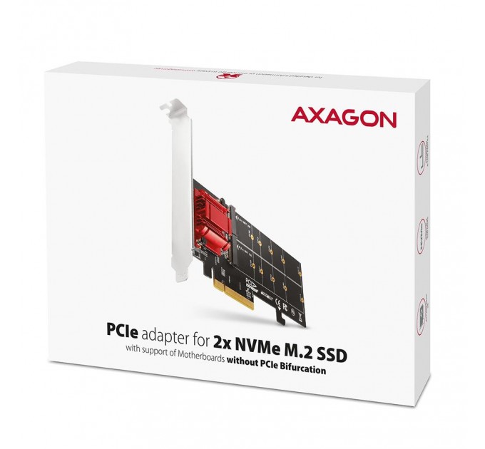 AXAGON Aдаптер AXAGON PCEM2-ND PCIe 2x NVMe M.2 controller