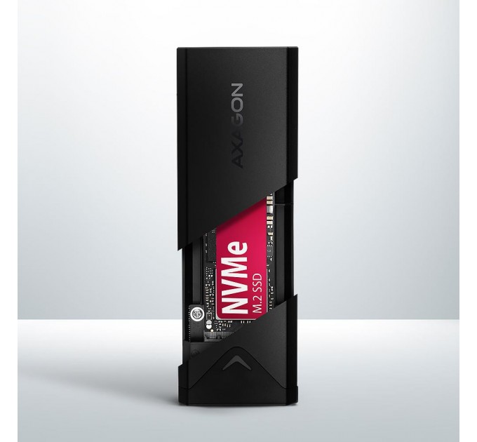 AXAGON Зовнішній карман для накопичувачів AXAGON EEM2-UB2 USB-C 10Gbps - M.2 NVMe SSD BLACK ARROW box