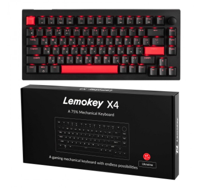 Lemokey Клавіатура Lemokey Keychron X4 Brown Red LED USB Black (X4-A3-UA)