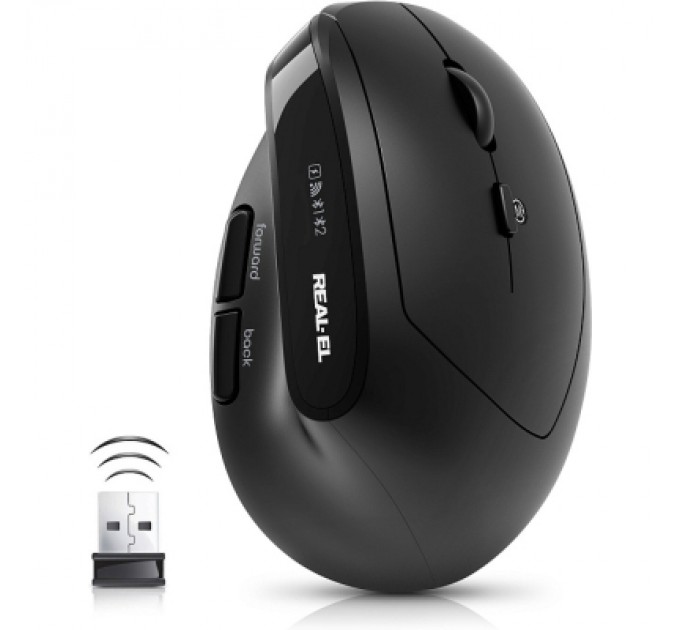 REAL-EL Мишка REAL-EL RM-490W Wireless/Bluetooth Black (EL123200058)