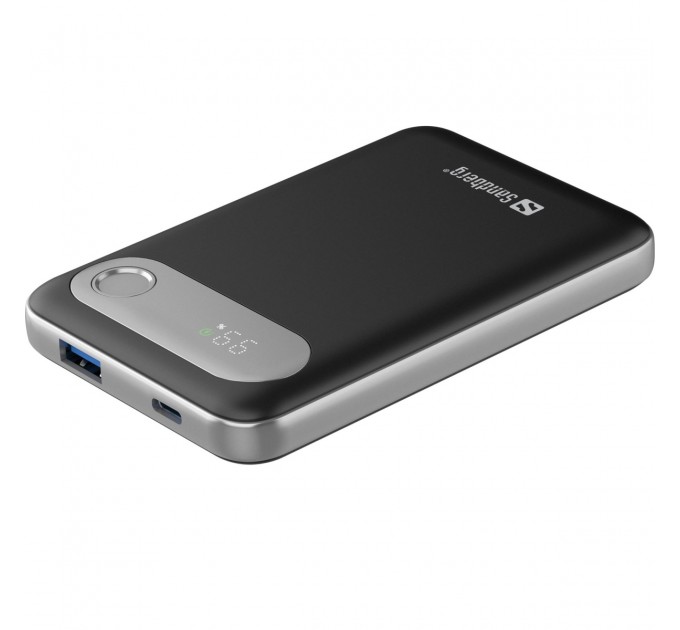 Sandberg Батарея універсальна Sandberg 10000mAh Travel PD/20W, QC/3.0/22.5W, USB-A, USB-C, LCD Display (421-16)