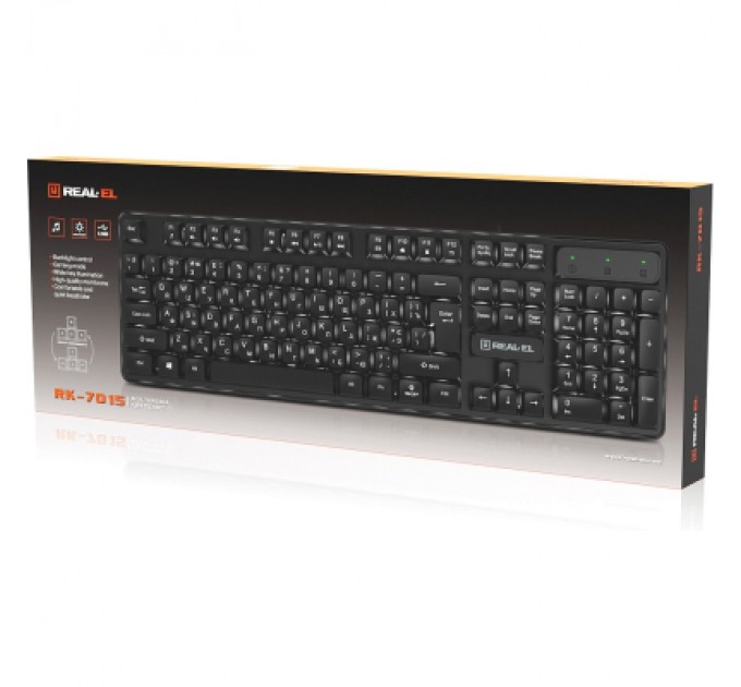 REAL-EL Клавіатура REAL-EL RK-7015 USB Black (EL123100049)