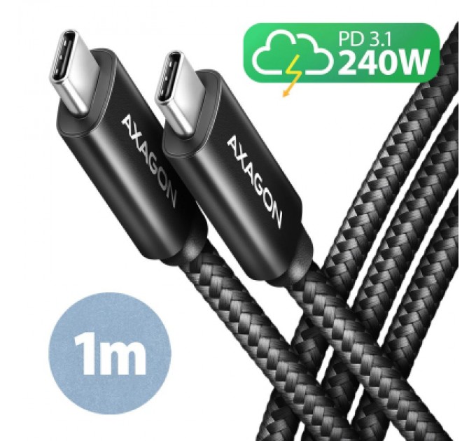 AXAGON Дата кабель USB-C to USB-C 1.0m USB 2.0 PD 240W 5A black AXAGON (BUCM2-CM10AB)