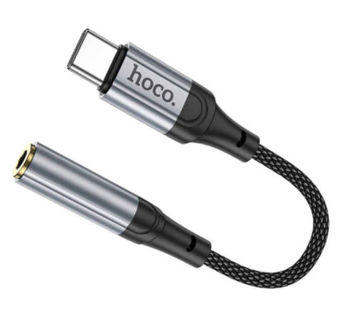 HOCO Кабель мультимедійний USB-C to 3.5mm F 1.0m LS36 Fresh Black HOCO (6942007608886)