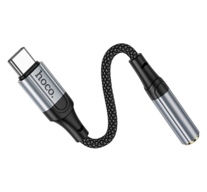 HOCO Кабель мультимедійний USB-C to 3.5mm F 1.0m LS36 Fresh Black HOCO (6942007608886)