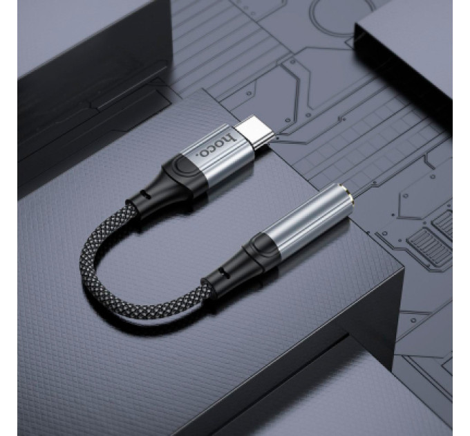 HOCO Кабель мультимедійний USB-C to 3.5mm F 1.0m LS36 Fresh Black HOCO (6942007608886)