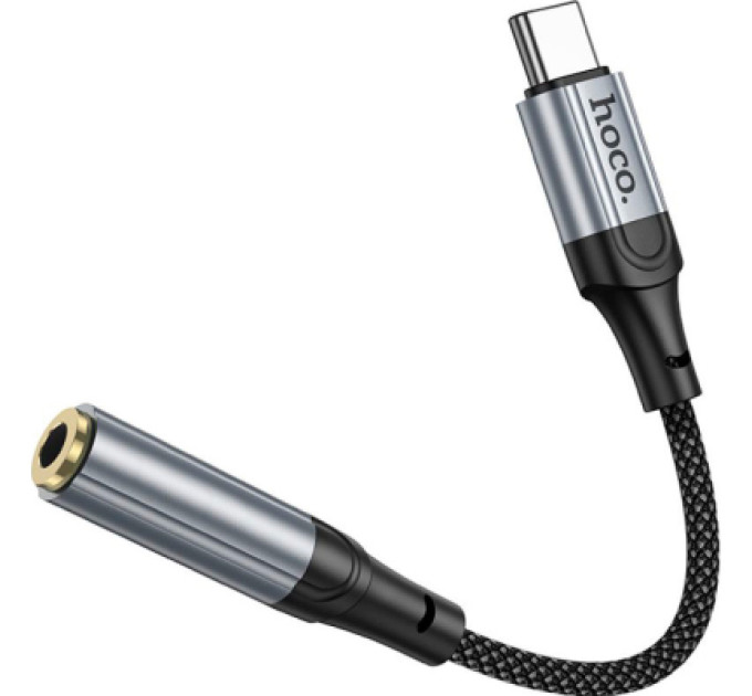 HOCO Кабель мультимедійний USB-C to 3.5mm F 1.0m LS36 Fresh Black HOCO (6942007608886)