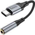HOCO Кабель мультимедійний USB-C to 3.5mm F 1.0m LS36 Fresh Black HOCO (6942007608886)