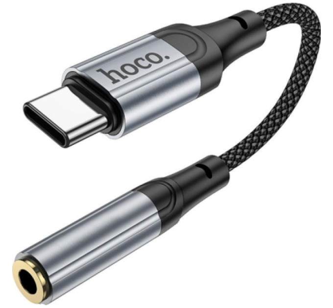 HOCO Кабель мультимедійний USB-C to 3.5mm F 1.0m LS36 Fresh Black HOCO (6942007608886)