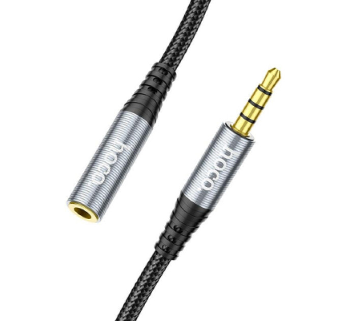 HOCO Кабель мультимедійний 3.5mm M to 3.5mm F 1.0m UPA20 3.5 audio Gray HOCO (6931474762153)