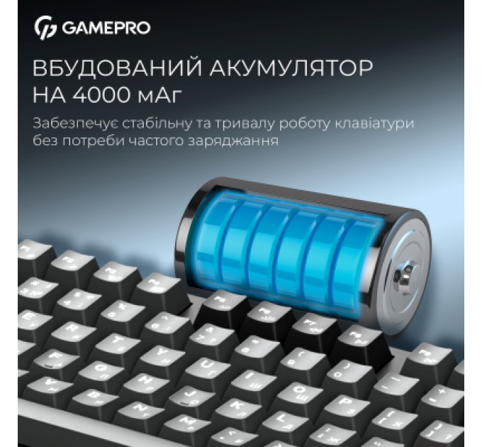 GamePro Клавіатура GamePro Asgard Ragnar Wireless/Bluetooth/USB UA Black (MK285BK)