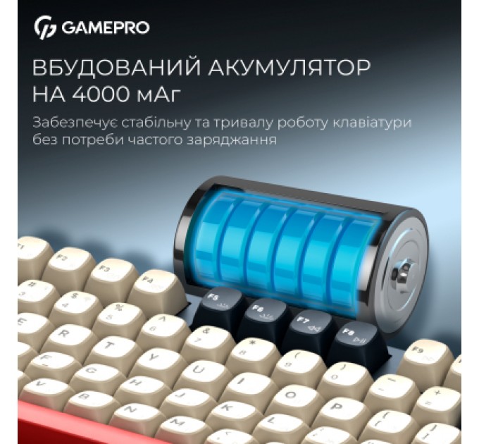 GamePro Клавіатура GamePro Asgard Ragnar Wireless/Bluetooth/USB UA Blue (MK285BL)