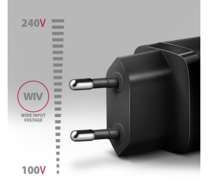 AXAGON Зарядний пристрій AXAGON 1xUSB + 2xUSB-C 65W QC4+ PD3.0 PPS black (ACU-DPQ65)