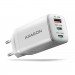 AXAGON Зарядний пристрій AXAGON 1xUSB + 2xUSB-C 65W QC4+ PD3.0 PPS white (ACU-DPQ65W)