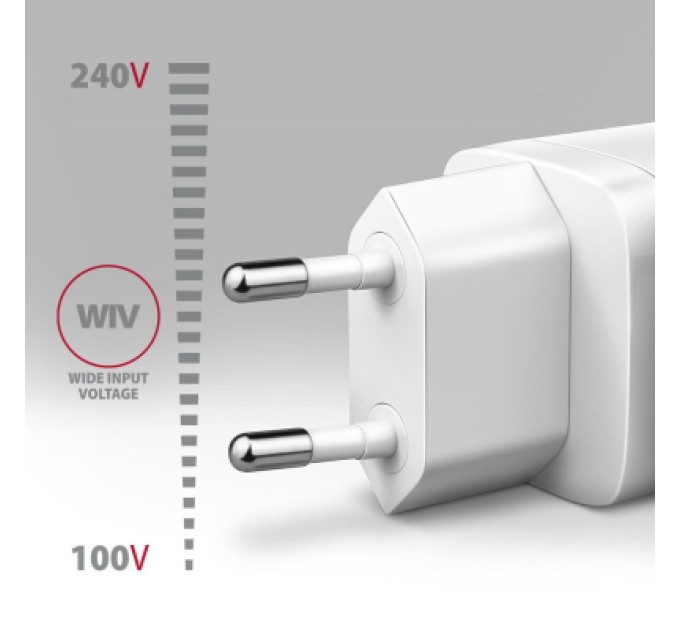 AXAGON Зарядний пристрій AXAGON 1xUSB + 2xUSB-C 65W QC4+ PD3.0 PPS white (ACU-DPQ65W)