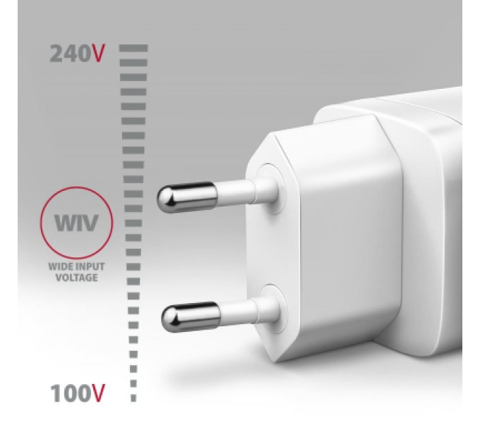 AXAGON Зарядний пристрій AXAGON 1xUSB QC3.0 + 1xUSB-C PD20W white (ACU-PQ20W)