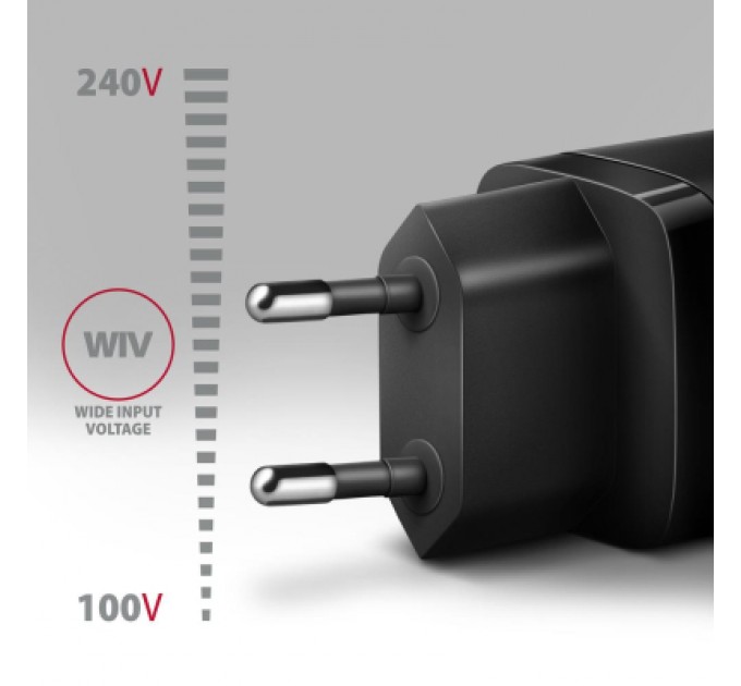 AXAGON Зарядний пристрій AXAGON 1xUSB QC4.0 + 1xUSB-C PD30W PPS black (ACU-PQ30)