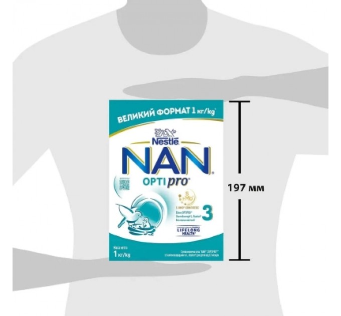 Nestle Дитяча суміш Nestle NAN 3 Optipro з 5 олігосахаридами та L. Reuteri від 12 місяців 1 кг (1000077)