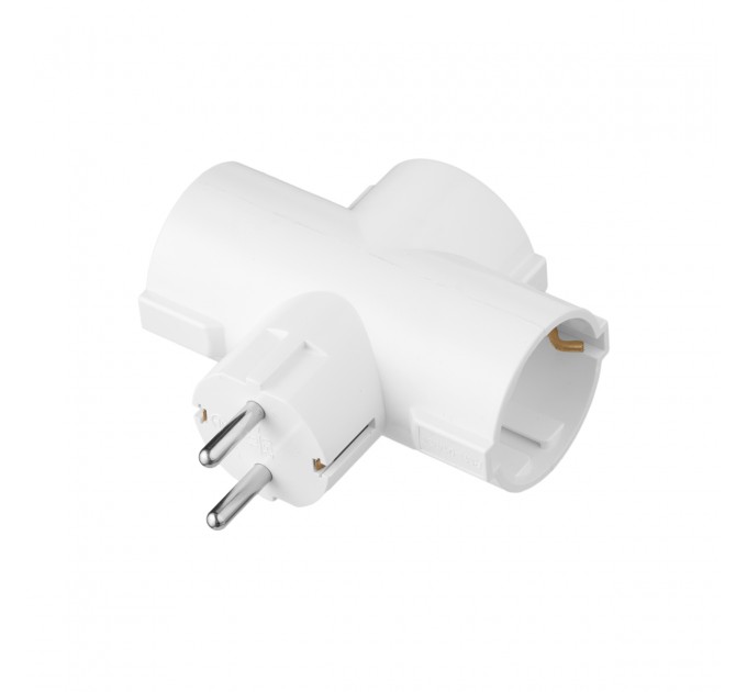 2E Мережевий адаптер 2E 3xТип F, 16A, білий (2E-AD0103WH)