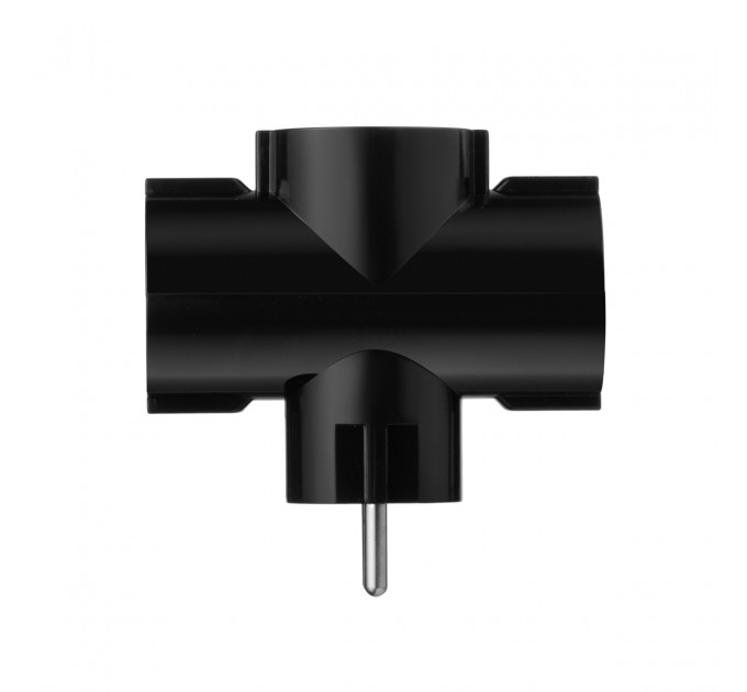 2E Мережевий адаптер 2E 3xТип F, 16A, чорний (2E-AD0103BK)